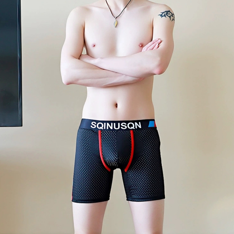Men's Ice Silk Mesh Boxer Brie - огляд і ціна Long Leg Trunk Men